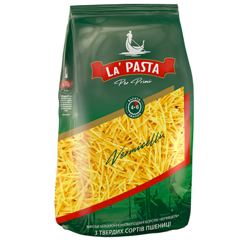 Макаронні вироби "Вермішель" з твердих сортів пшениці ТМ «LA PASTA PER PRIMI» 750г